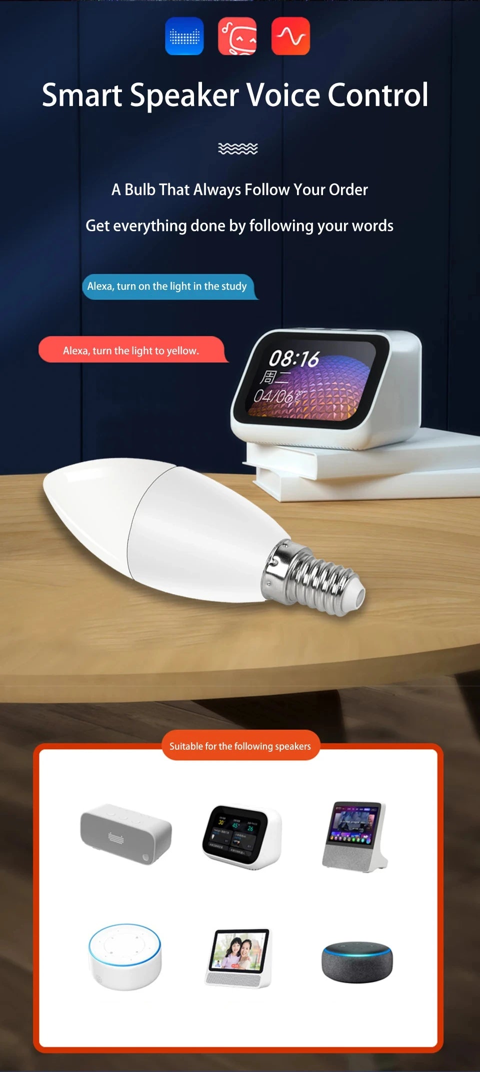 Smart Candle Bulb | Wi Fi Bluetooth Bulb | FlourishRealm