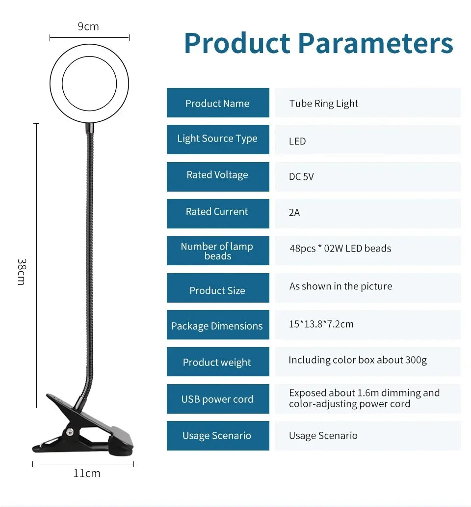 LED Desk Lamp | Clip on Desk Lamp | FlourishRealm