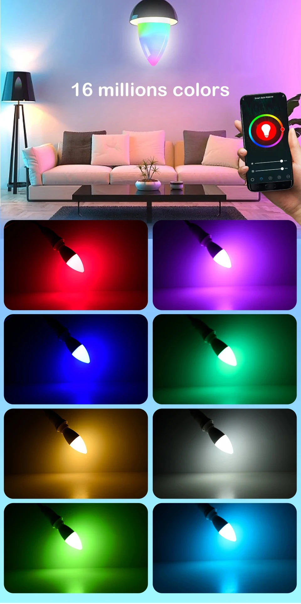 Smart Candle Bulb | Wi Fi Bluetooth Bulb | FlourishRealm