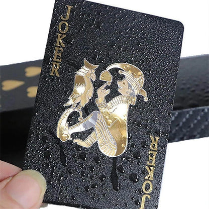 FlourishRealm™ Black Gold Waterproof Playing Cards