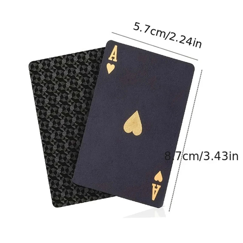 FlourishRealm™ Black Gold Waterproof Playing Cards