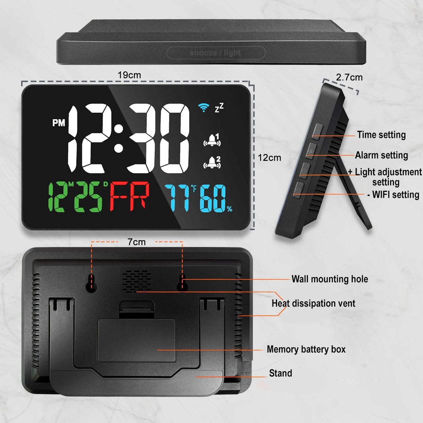 FlourishRealm™Digital Wall Clock