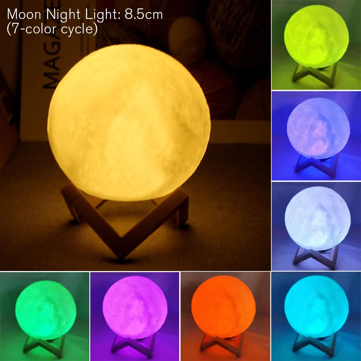 LED Battery-Powered Moon Lamp – 3D Lunar Night Light