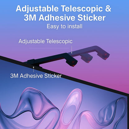 Adjustable telescopic and 3M adhesive sticker with a blue and purple gradient background