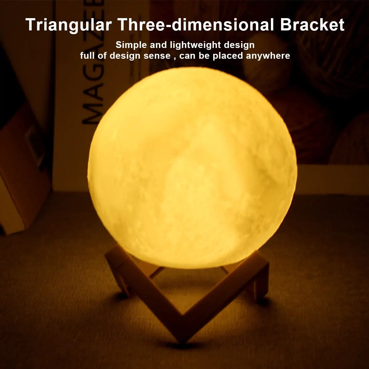 LED Battery-Powered Moon Lamp – 3D Lunar Night Light